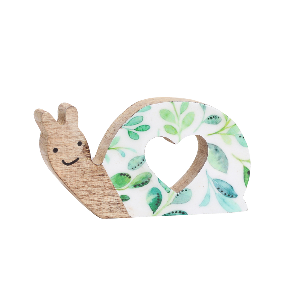 WOODEN SNAIL DECO