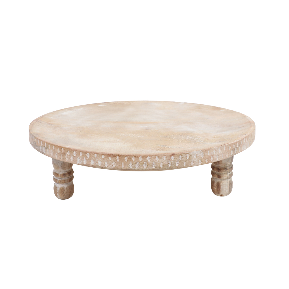 HAND-CARVED CAKE STAND