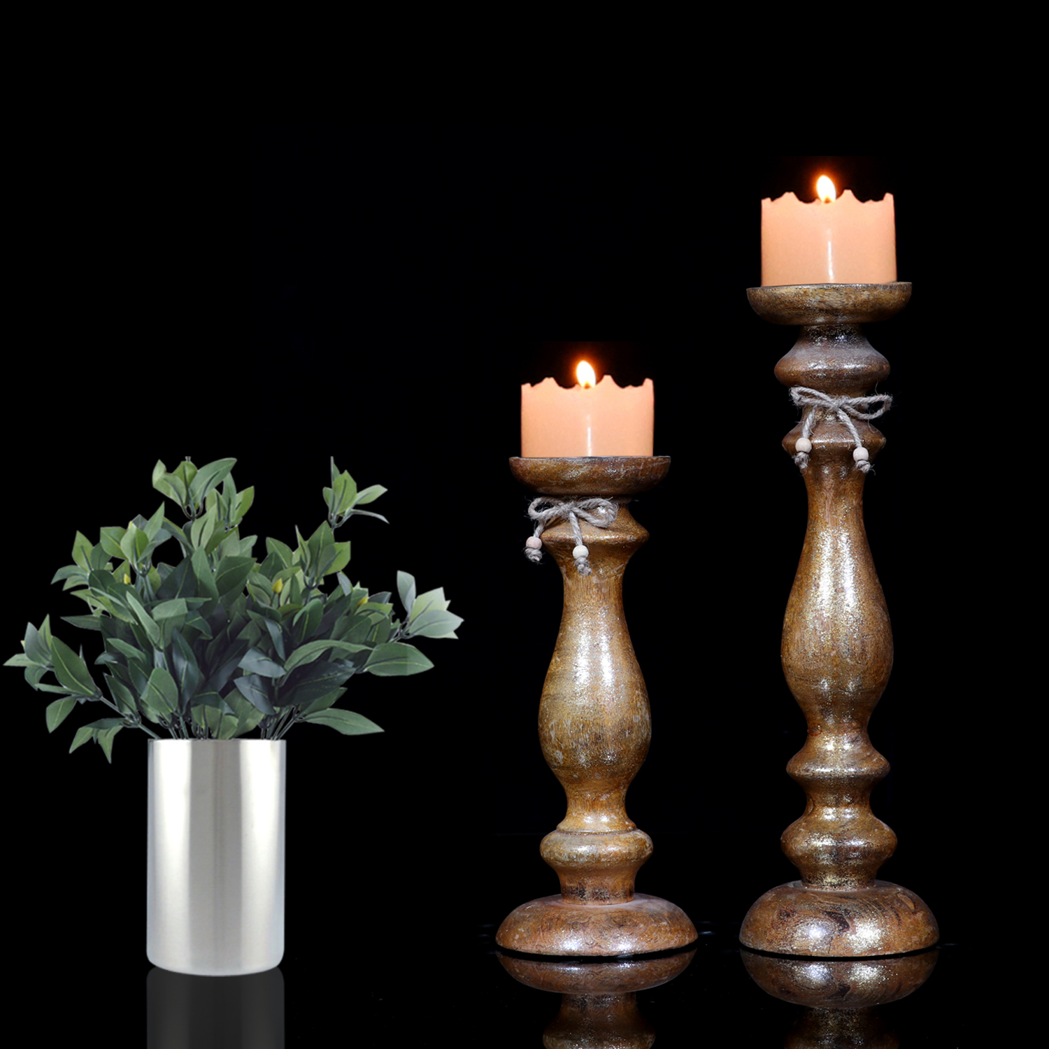 Christmas Wooden Candle Holders