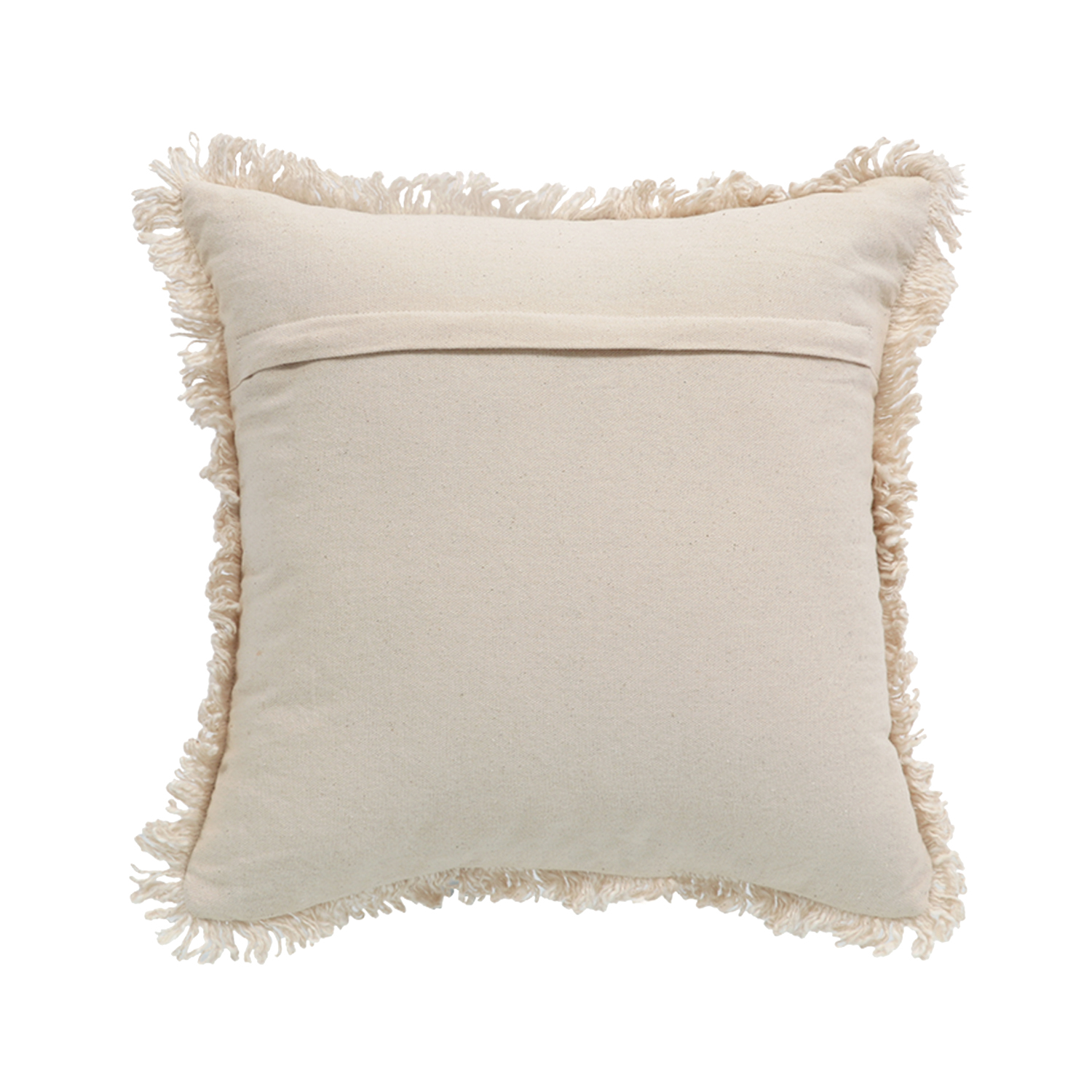 Printed Stripe Pink Cushions Covers with fringes 14X14 Inch
