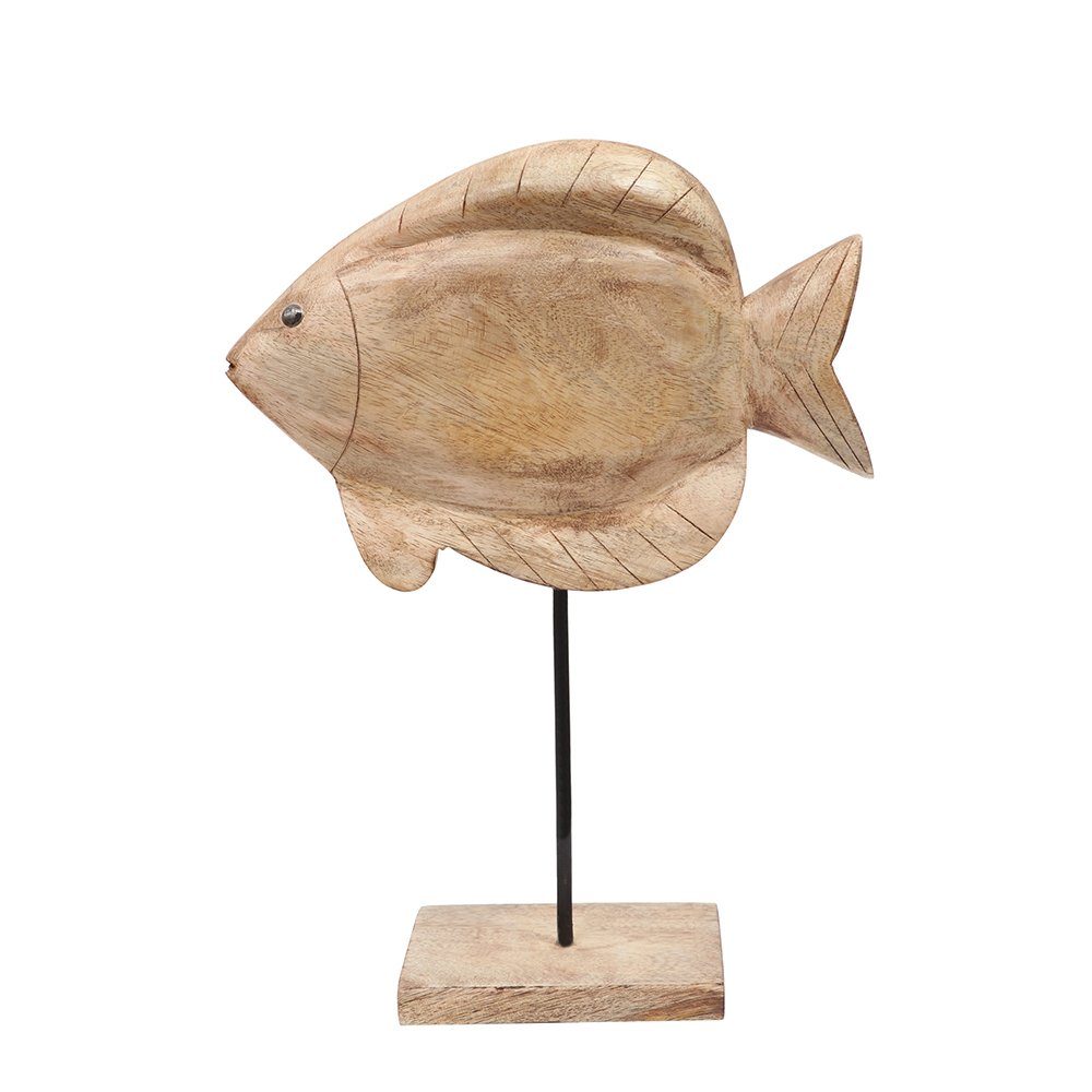 HAND-CARVED FISH WITH BASE