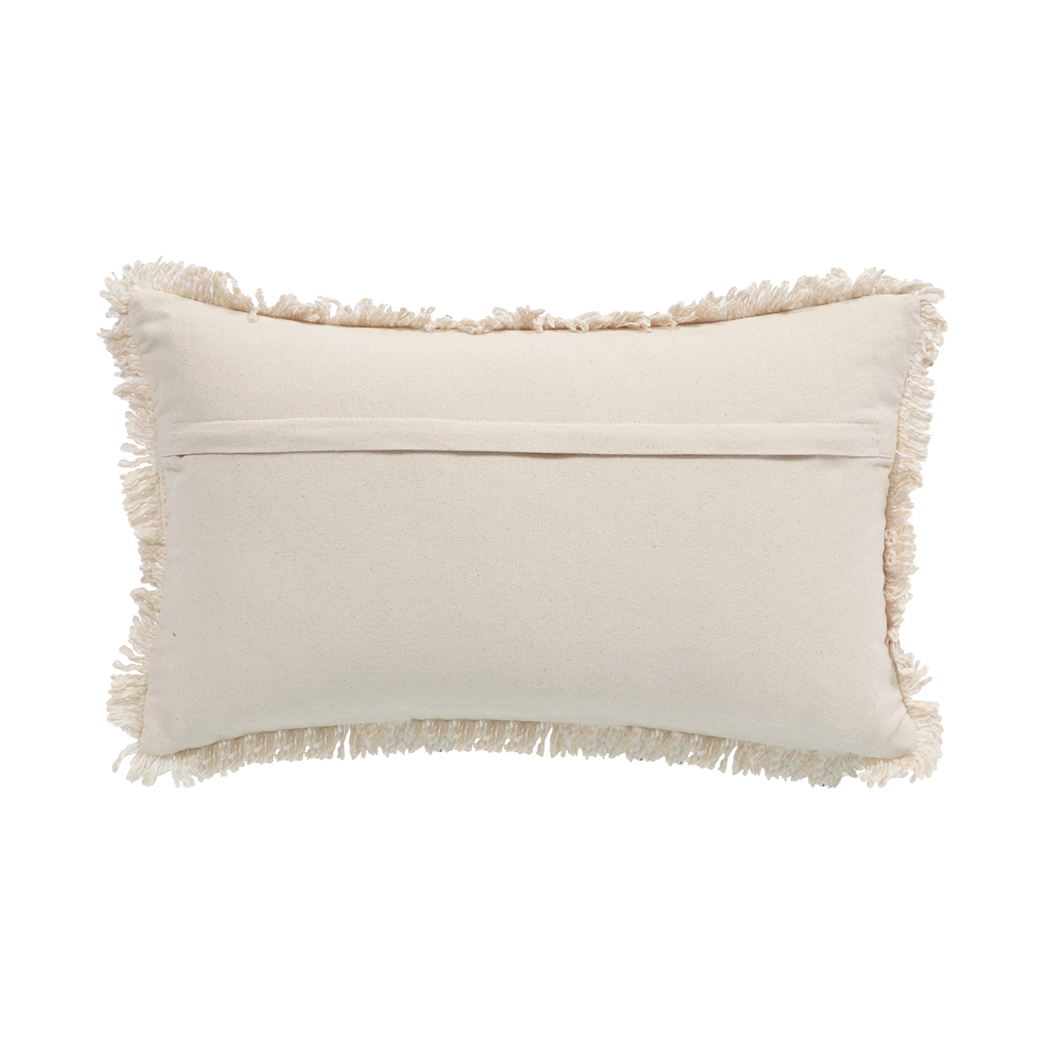 Printed Stripe Pink Cushions Covers with fringes 12X20 Inch