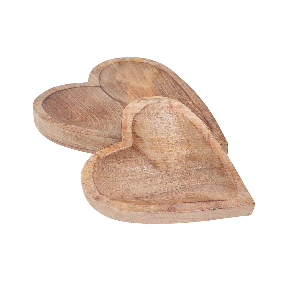 HEART-SHAPED WOODEN TRAY       