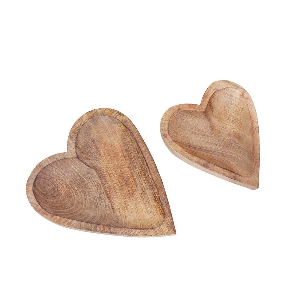 HEART-SHAPED WOODEN TRAY       