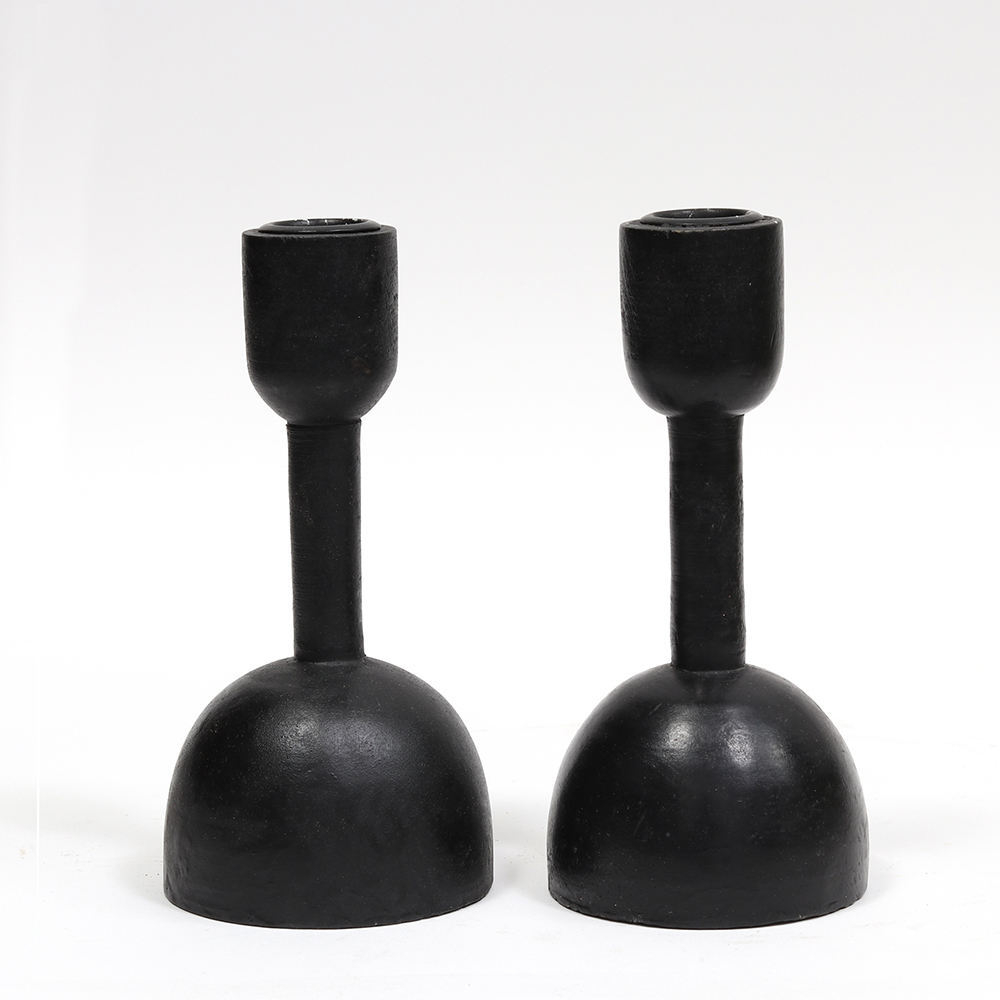 WOODEN BLACK CANDLE STAND