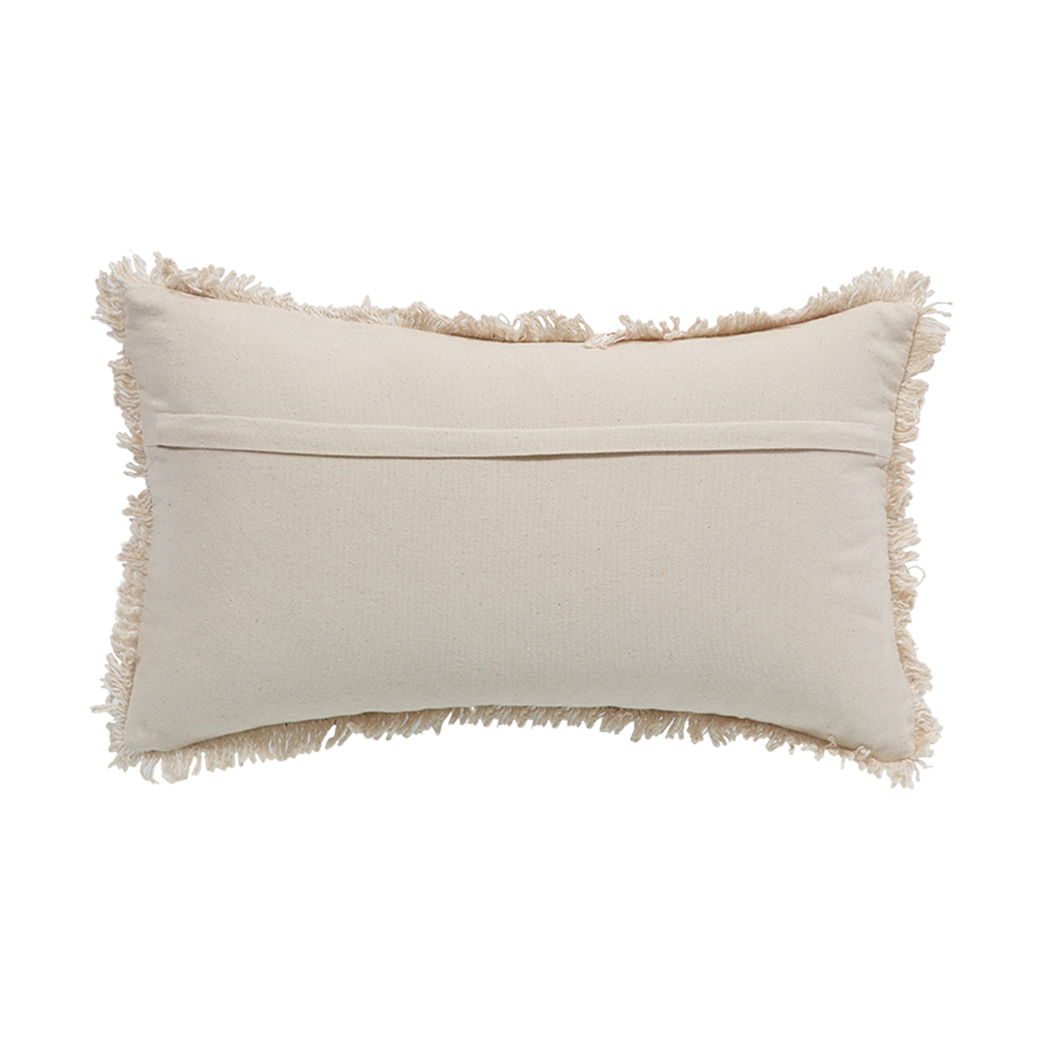 Printed Stripe Dark Orange   Cushions Covers with fringes 12X20 Inch