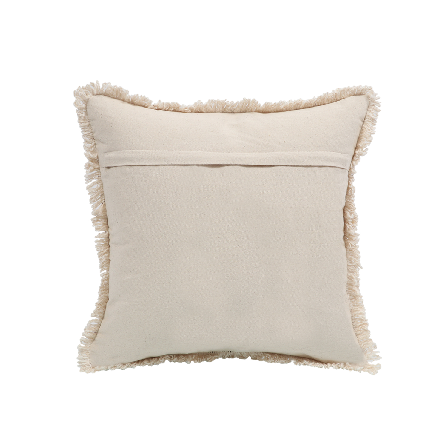 Printed Stripe Dark Brown Cushions Covers with fringes 16X16 Inch