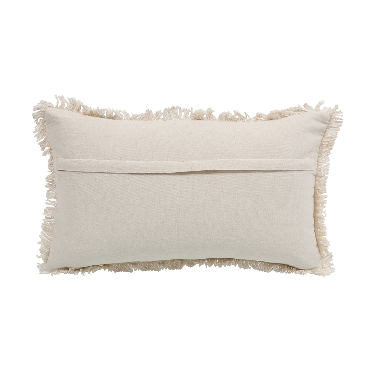 Printed Stripe Dark Gray Cushions Covers with fringes 12X20 Inch