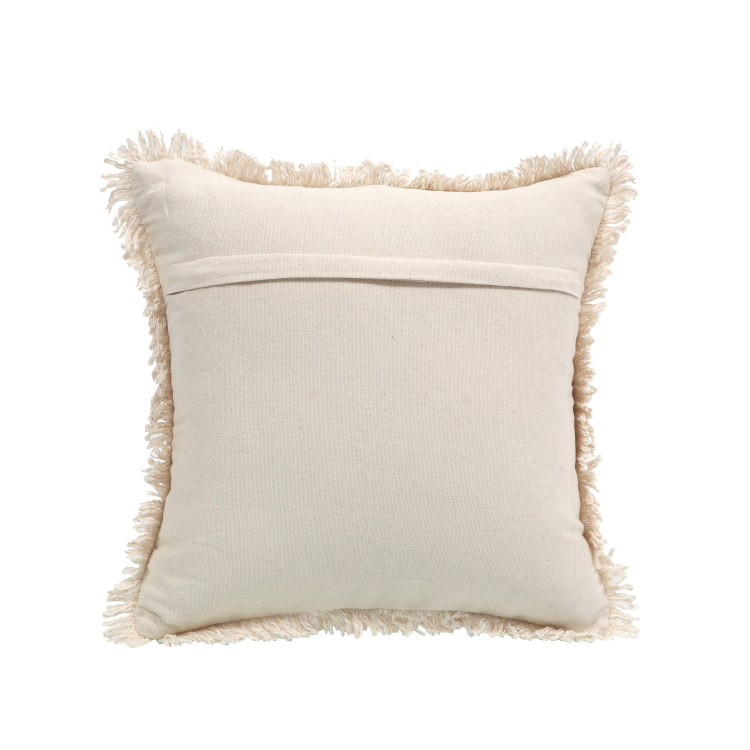 Printed Stripe Yellow Cushions Covers with fringes 14X14 Inch