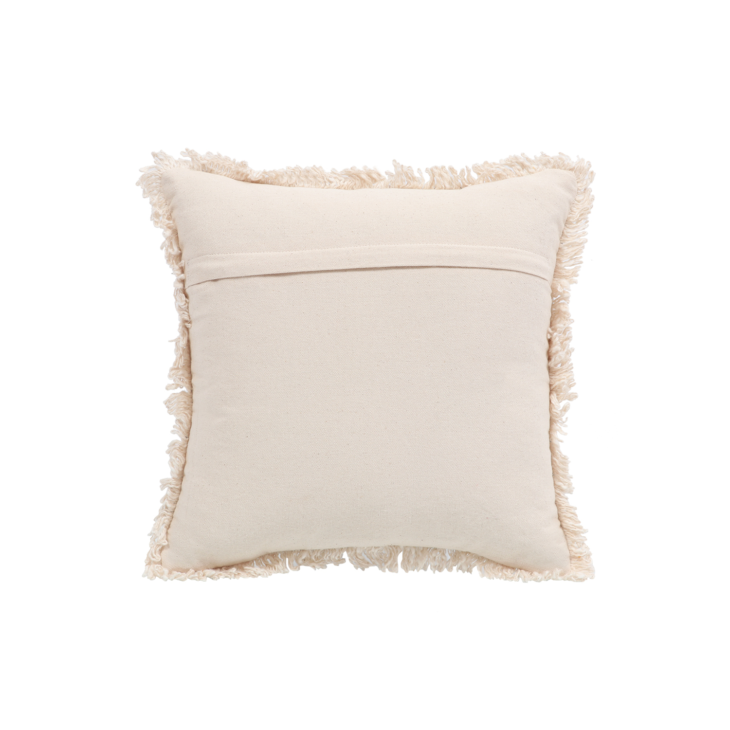 Printed Stripe Yellow Cushions Covers with fringes 16X16 Inch