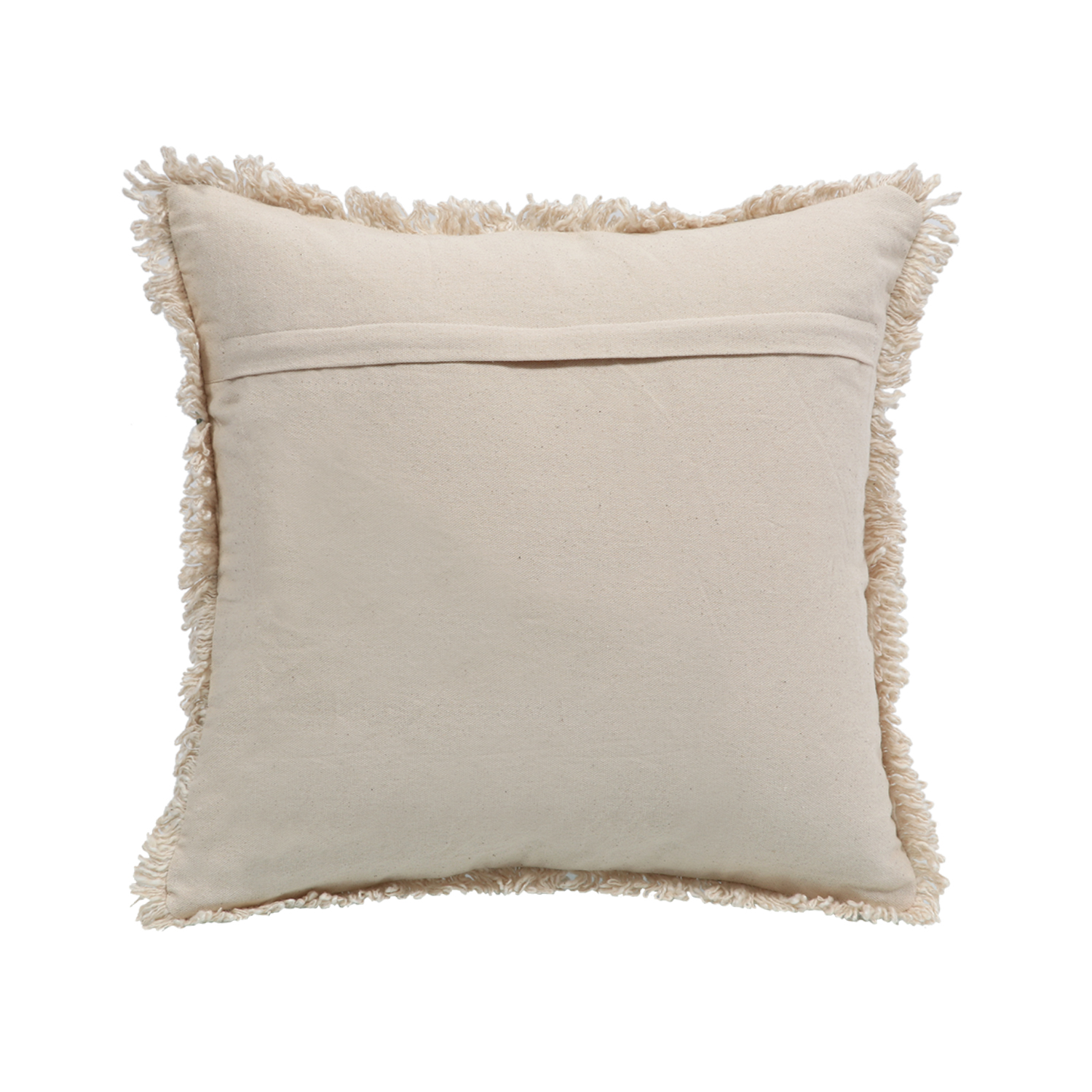 Printed Stripe Light Green  Cushions Covers with fringes 14X14 Inch