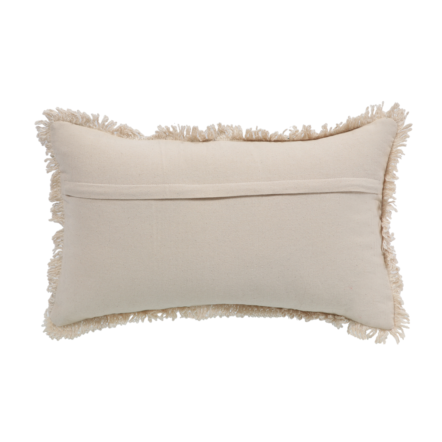 Printed Stripe Light Green  Cushions Covers with fringes 12X20 Inch