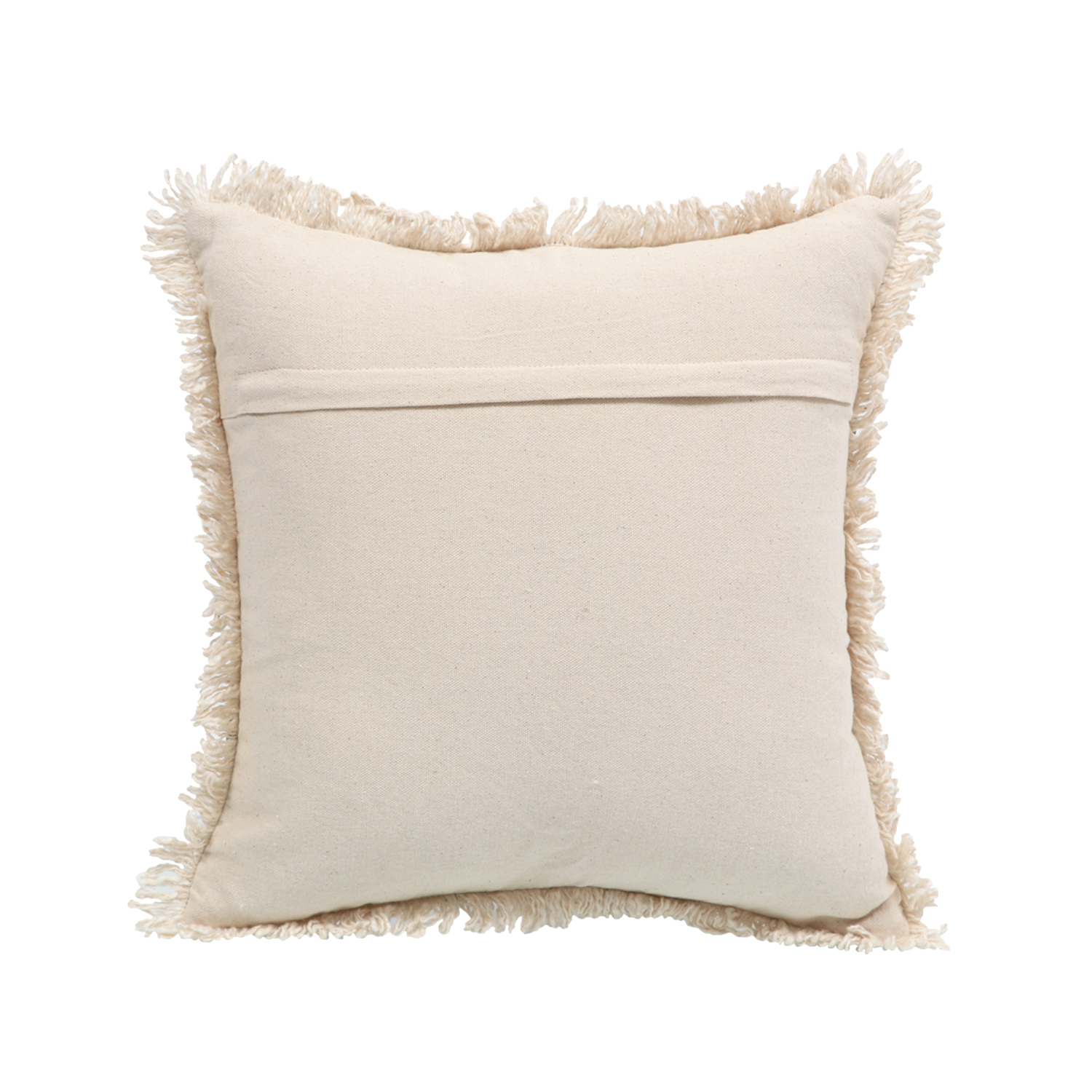 Printed Stripe Light Green  Cushions Covers with fringes 16X16 Inch
