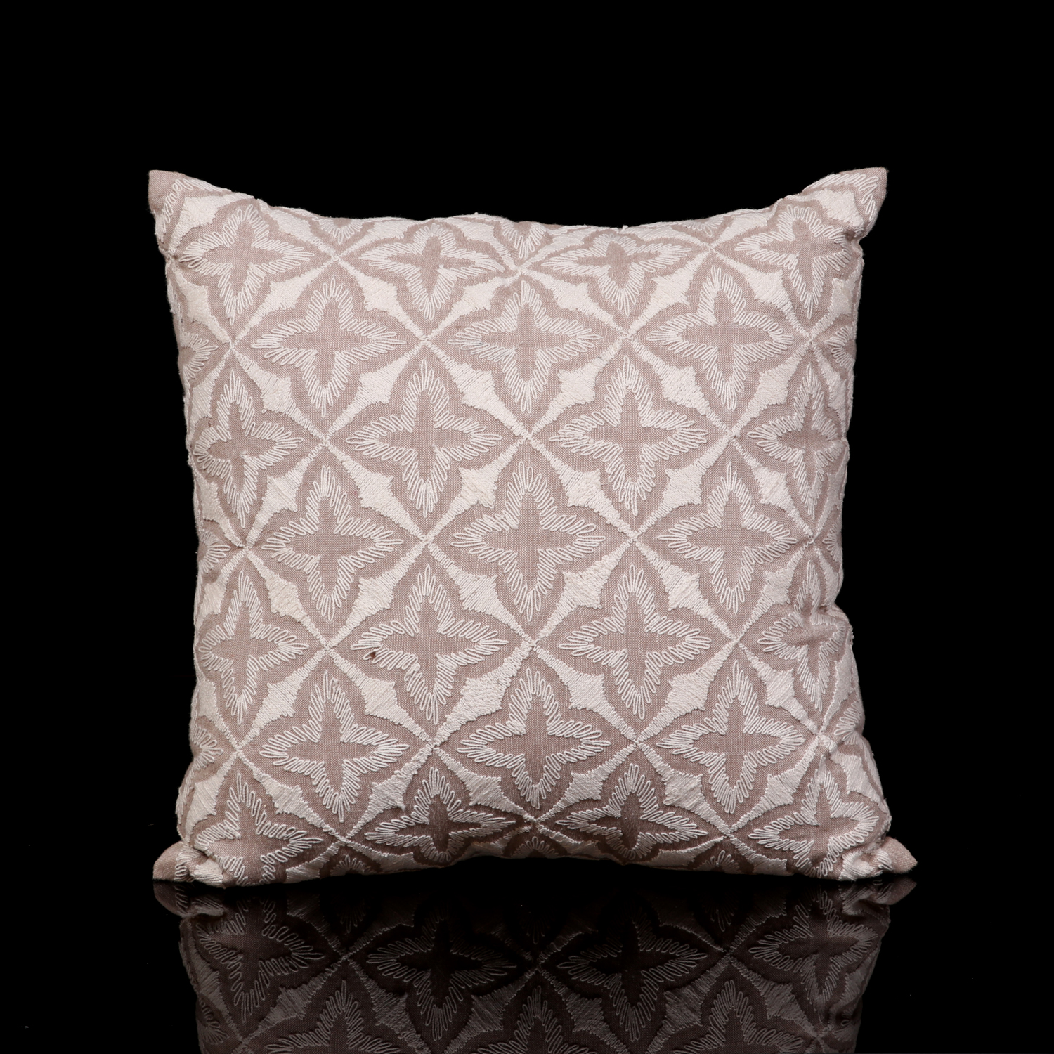 EMBROIDERED TRADITIONAL GRILLED PATTERN PILLOW