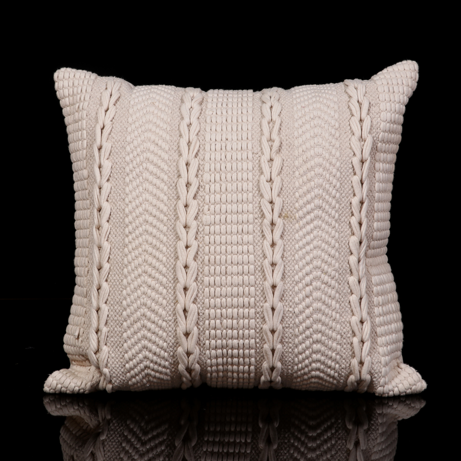 BRAIDED EMBELLISHED WOVEN PILLOW