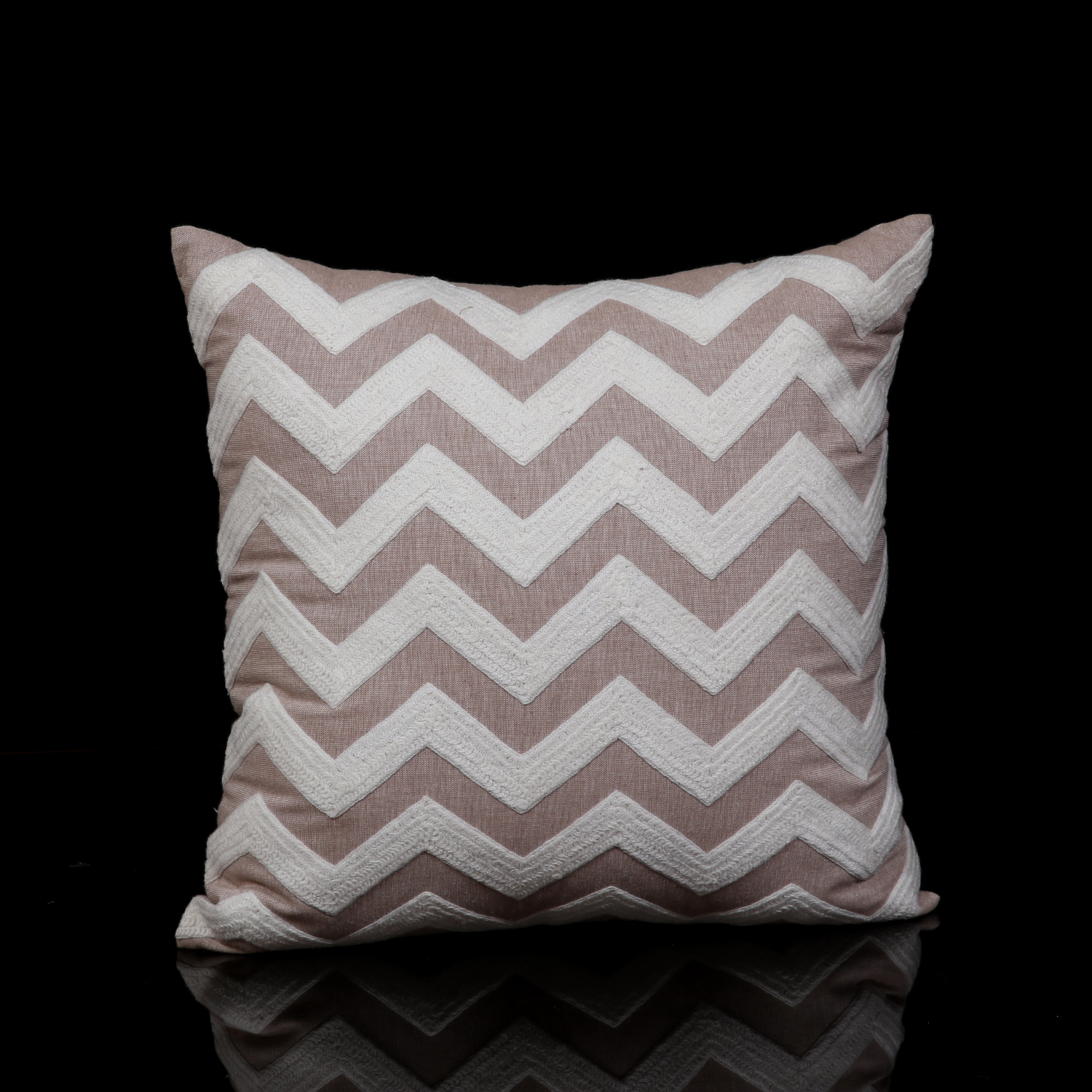 EMBROIDERED CHEVRON PATTERN PILLOW