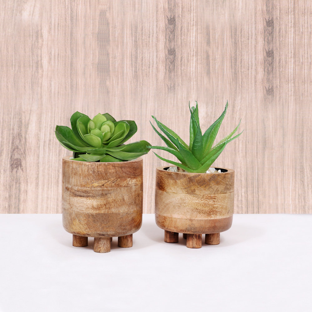 WOODEN PLANTER STAND