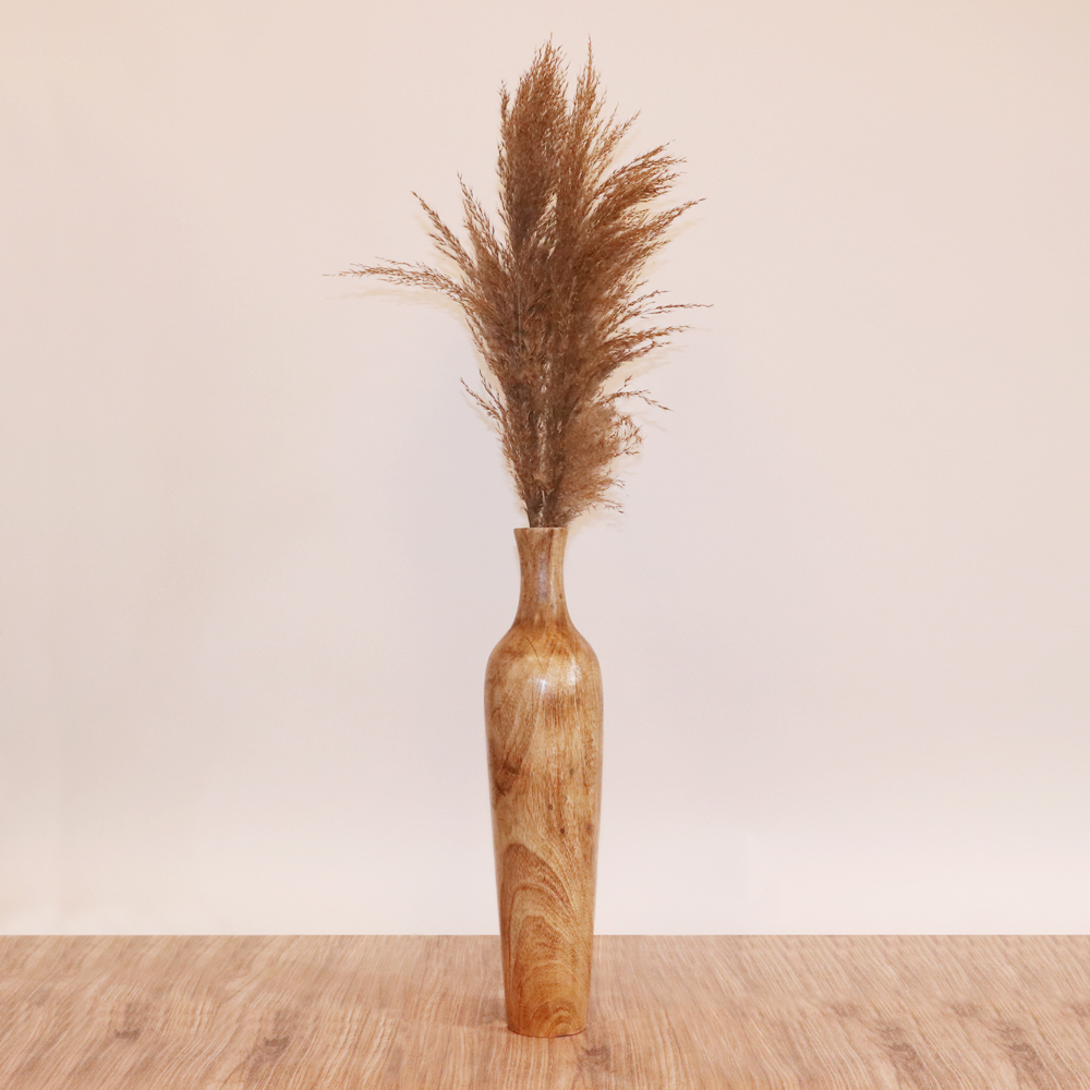HAND-CRAFTED WOODEN VASE